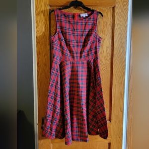 Retro style plaid holiday dress sz XL